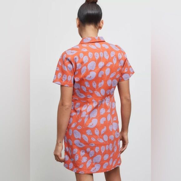 OBEY LEAVES WORK DRESS NEW with tags Size XS GINGER BISCUIT MULTI - Picture 2 of 16